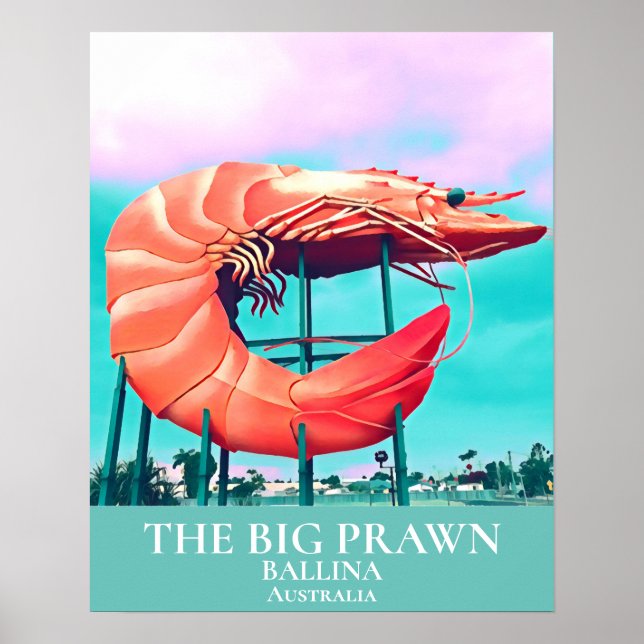 Big Prawn-reseikon Ballina Australia Poster (Framsidan)
