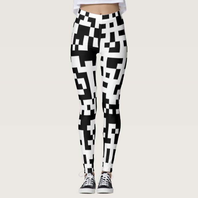Big QR Codes Funky Squares leggings heter mig (Framsida)