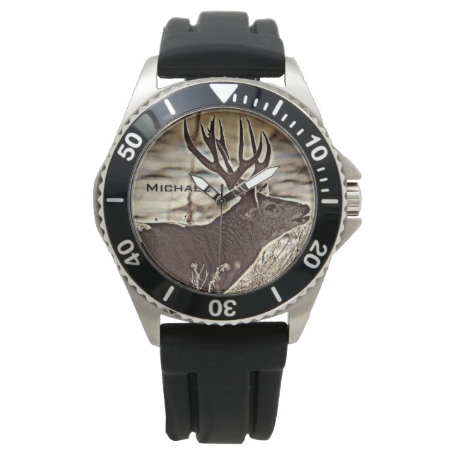 Big Rack Whitetail Buck Armbandsur (Framsida)