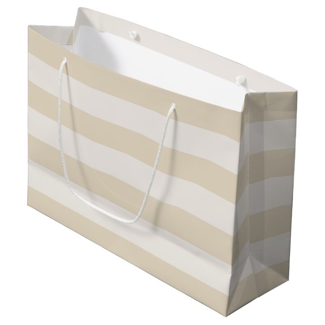 Big Rand Beige Ivory Large Gift Bag (Framsidan Vinklad)