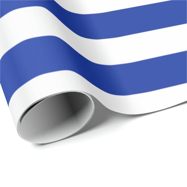 Big Rand Saint Tropes Cobalt Indigo White Blue Presentpapper (Rullad Hörn)