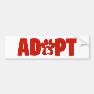 Big Red Adopt Bumper-etikett Bildekal