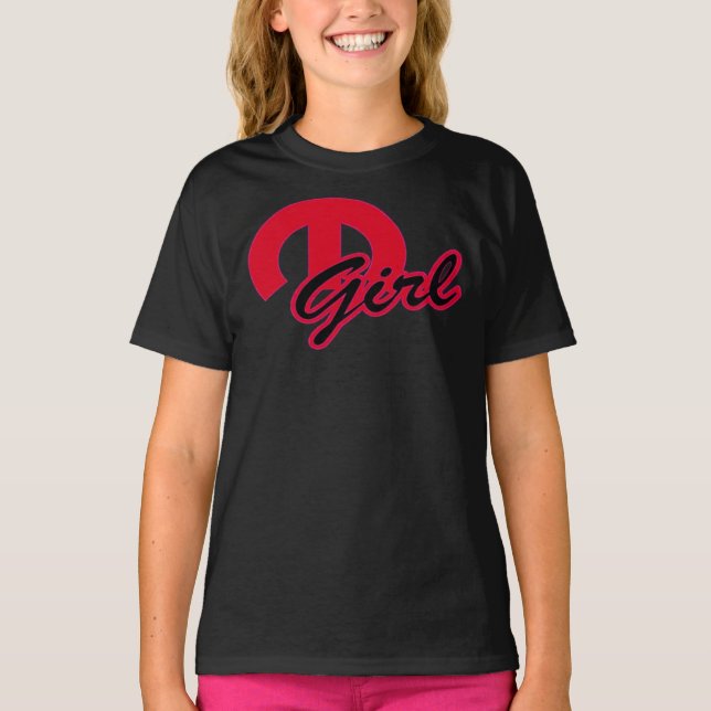 BIG Red and Black M Mopar GIRL Classic T-Shirt (Framsida)