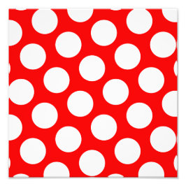 Big Red and White Polka dots Fototryck