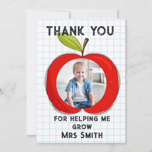 Big RED apple it takes a big heart photo card Inbjudningar (Framsida)