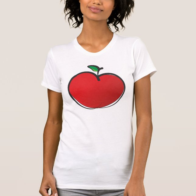 Big Red Apple Teckning Tee Shirt (Framsida)