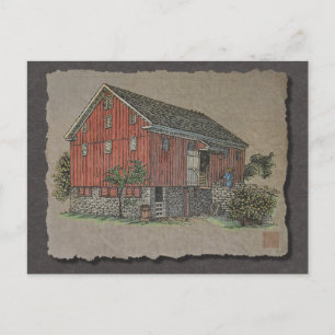 Big Red Bank Barn Vykort