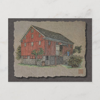 Big Red Bank Barn Vykort