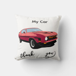 Big Red Car Throw Pillow –Home Décor Kudde