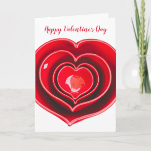Big Red China Heart Glad Valentine Day Card Kort