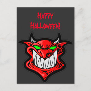 Big Red Djävulen Halloween-vykort Vykort