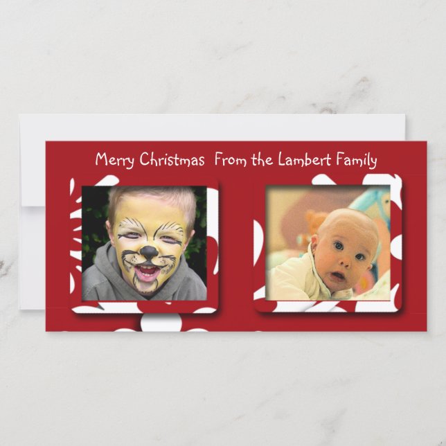 Big Red Flowers-julfoto Julkort (Framsida)