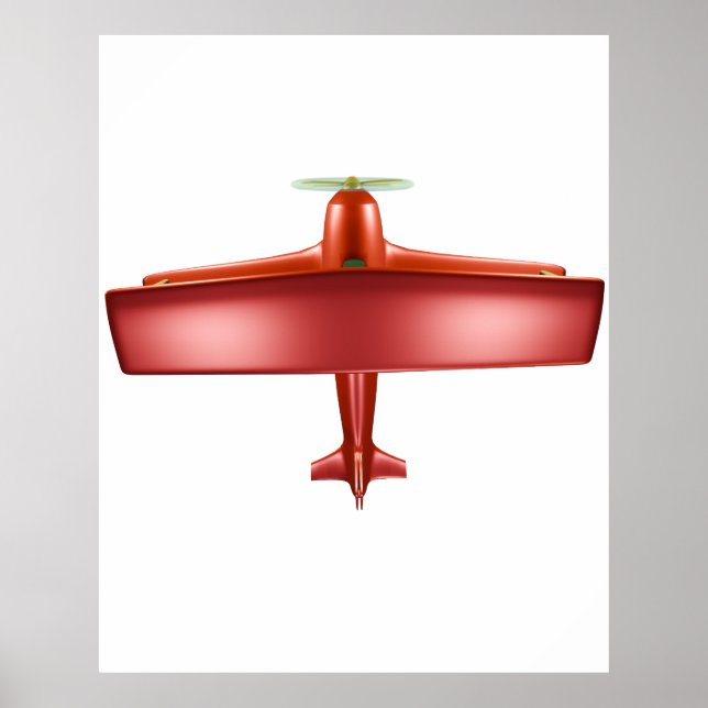 Big Red Flygplan Aviation Poster (Framsidan)