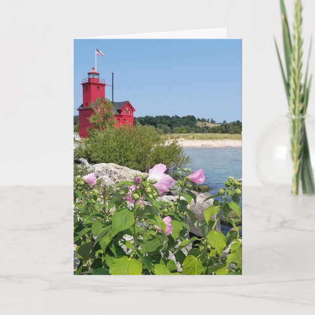 Big Red-fyr med hibiscus Kort (Framsida)