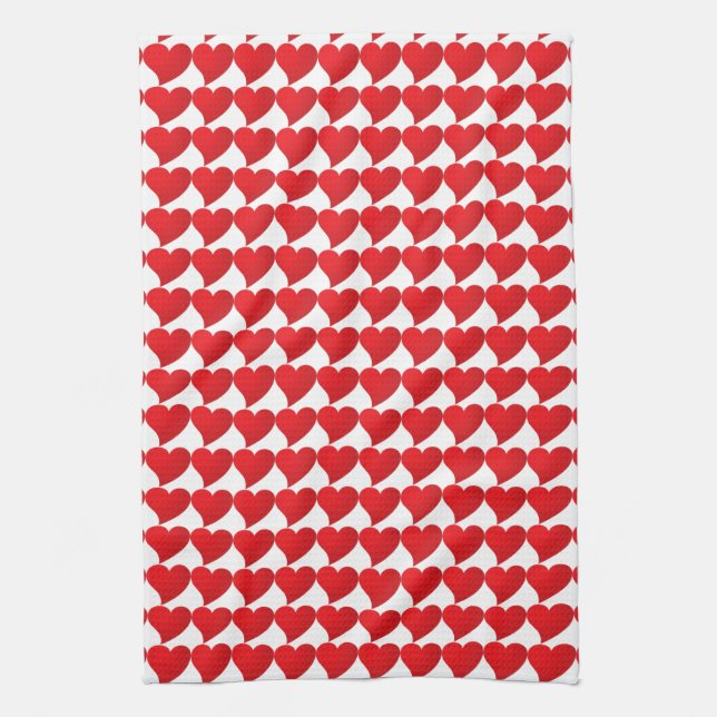 Big Red Heart, Kärlek, vita Alla hjärtans dag Kökshandduk (Vertikal)