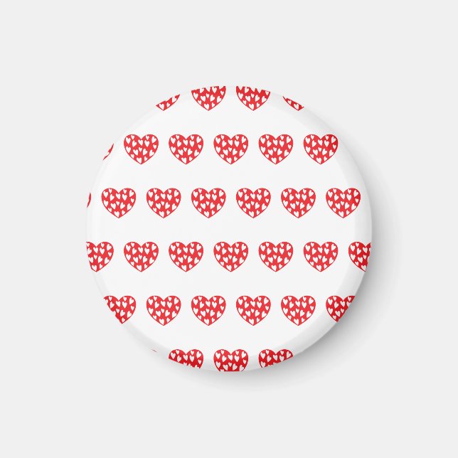 Big Red Heart med små hjärtan Magnet (Framsidan)