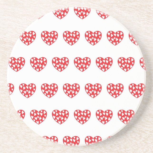 Big Red Heart med små hjärtan Underlägg (Framsidan)