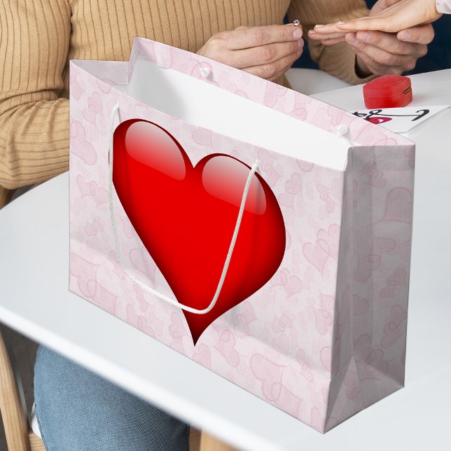 Big Red Heart Rosa Valentine Day (Skapare uppladdad)