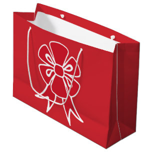 Big Red jul Bow Gift Bag