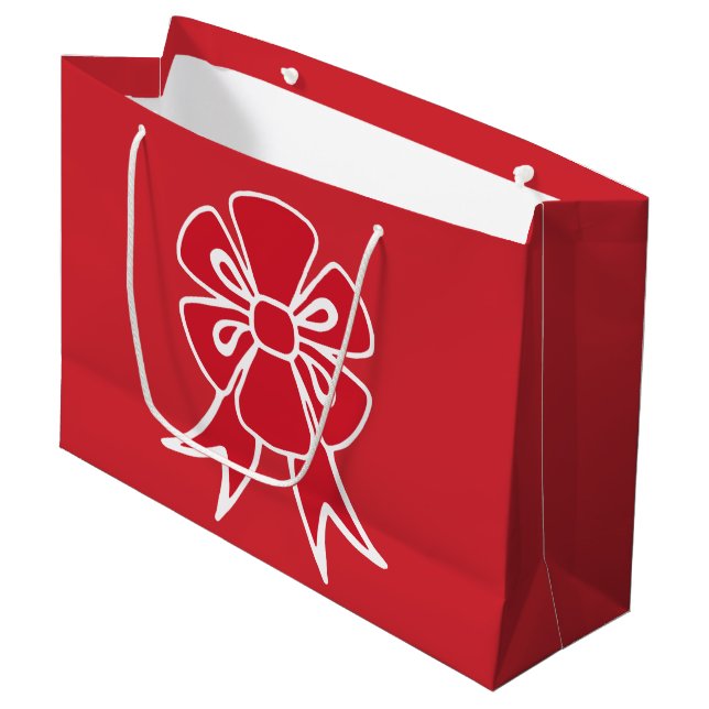 Big Red jul Bow Gift Bag (Framsidan Vinklad)