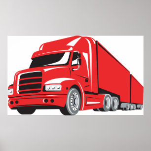 Big Red Lastbil Poster