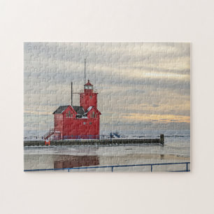 Big Red Lighthouse i Holland MI - 252 biet Pussel