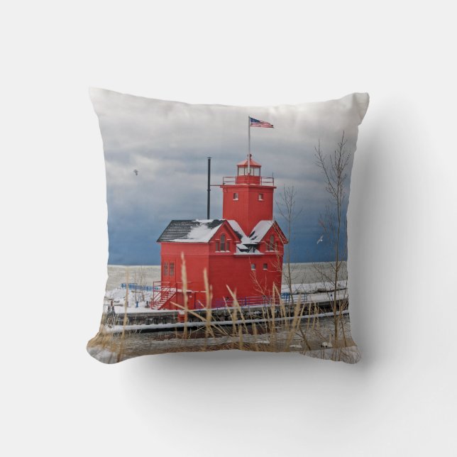 Big Red Lighthouse Kudde (Framsida)