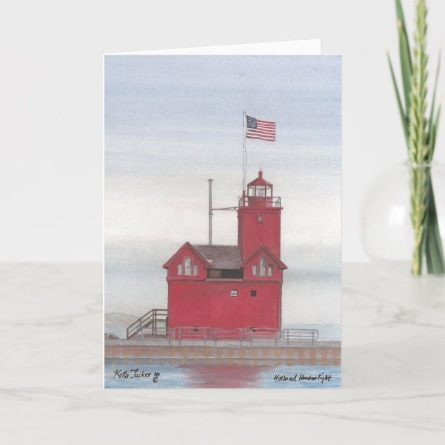 Big Red Lighthouse, Nederländerna, Michigan Kort (Framsida)
