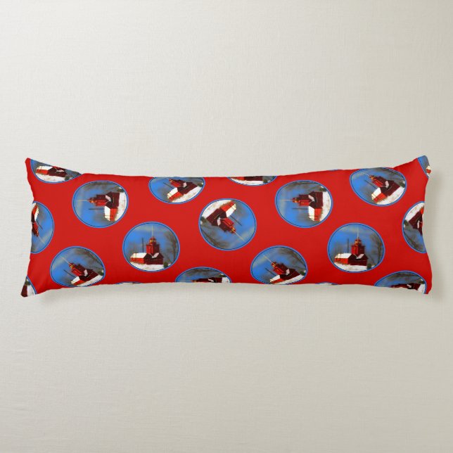 Big Red Lighthouse Painting Holland Original Art Kroppskudde (Framsidan)