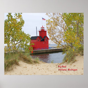 Big Red Lighthouse Poster