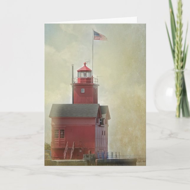 Big Red Lighthouse Sympathy Kort (Framsida)