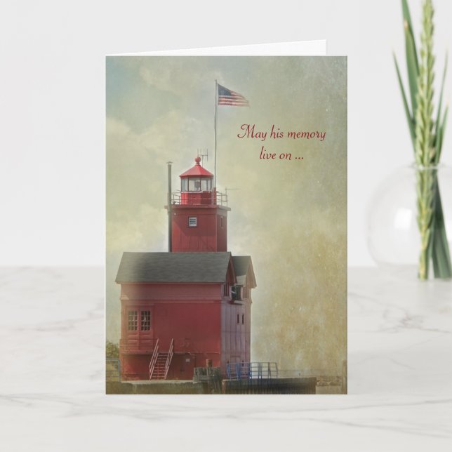 Big Red Lighthouse Sympathy Kort (Framsida)