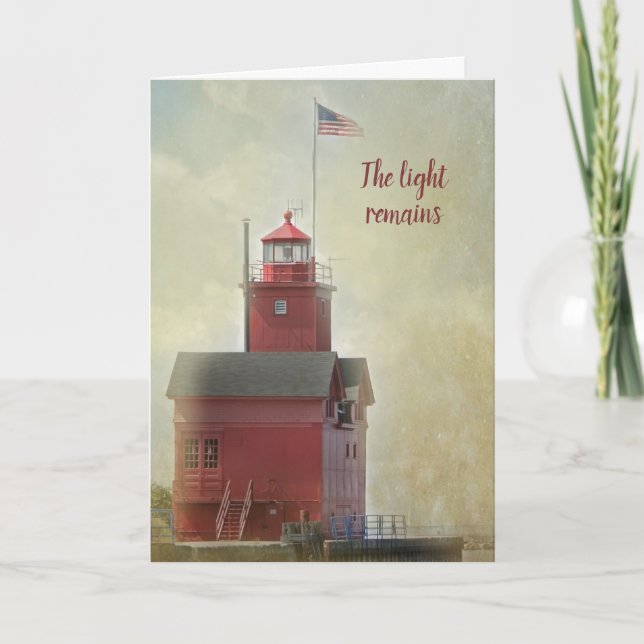 Big Red Lighthouse Sympathy Kort (Framsida)
