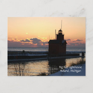 Big Red Lighthouse Vykort