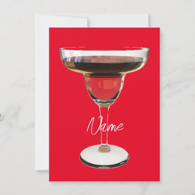 Big Red Margarita Cocktail Drink Thunder_Cove Julkort (Framsida)