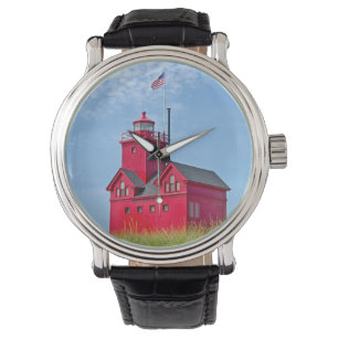 Big Red Michigan Lighthouse Armbandsur