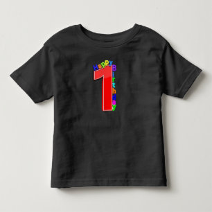 Big Red Number 1 med Grattis på födelsedagen T Shirt