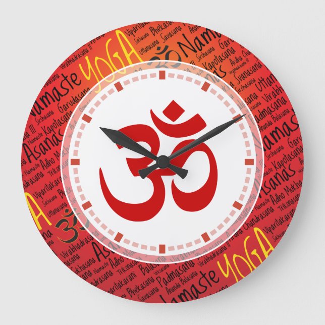 Big Red Om - glöm att det är Yoga Stor Klocka (Framsida)