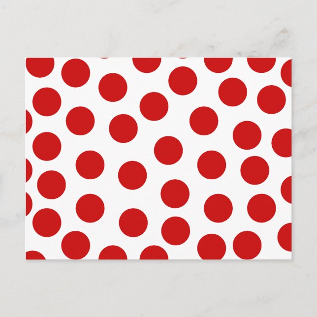 Big Red Polka dots på Anpassadets bakgrund Vykort (Framsida)