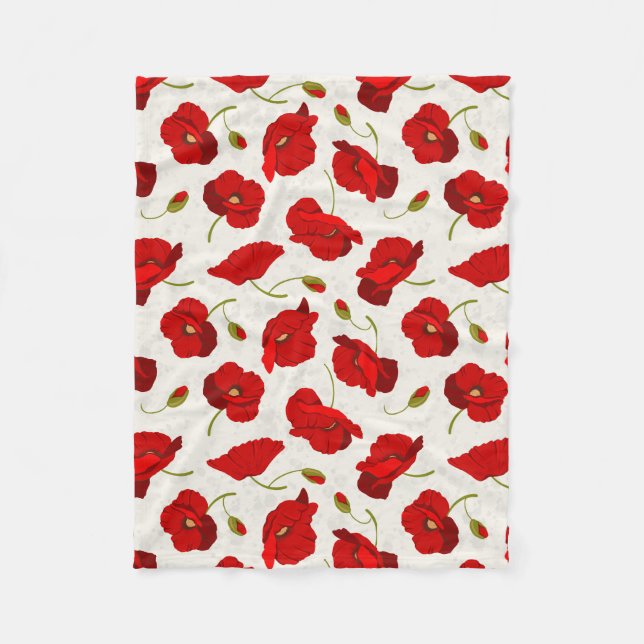 Big Red Poppies Fleece Blanket (Framsidan)