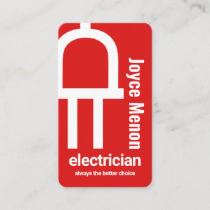 Big Red Power Plug Electric Visitkort