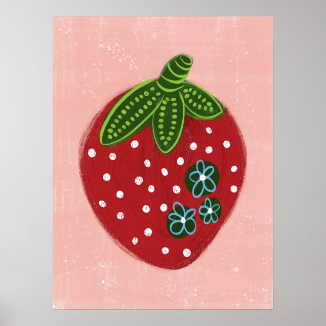 Big Red Strawberry Poster Wall Art (Framsidan)