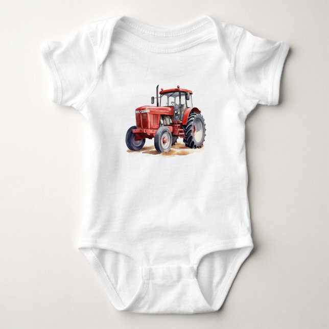 Big Red Tractor, Boy and Girl Baby Gift T Shirt (Framsida)