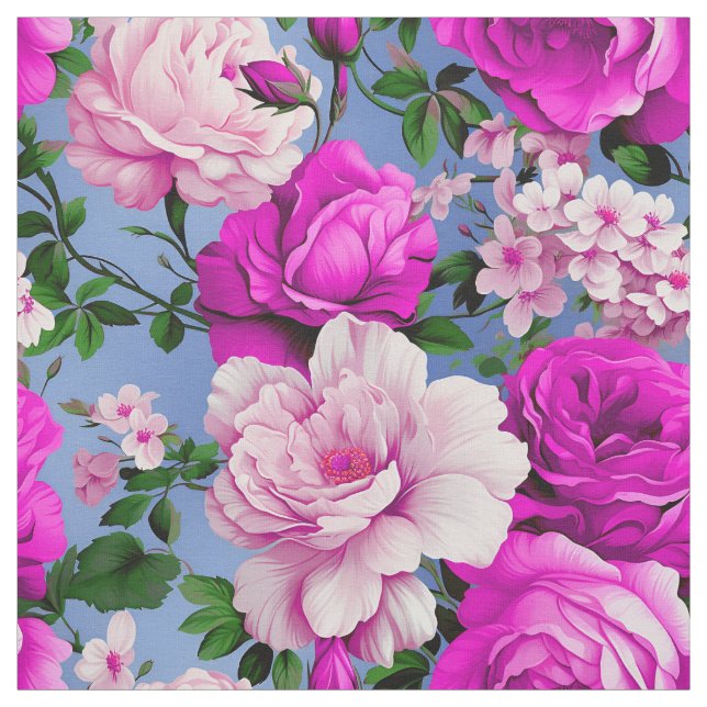 Big Retro Lila Ro Flower Textile Tyg (Provkarta)
