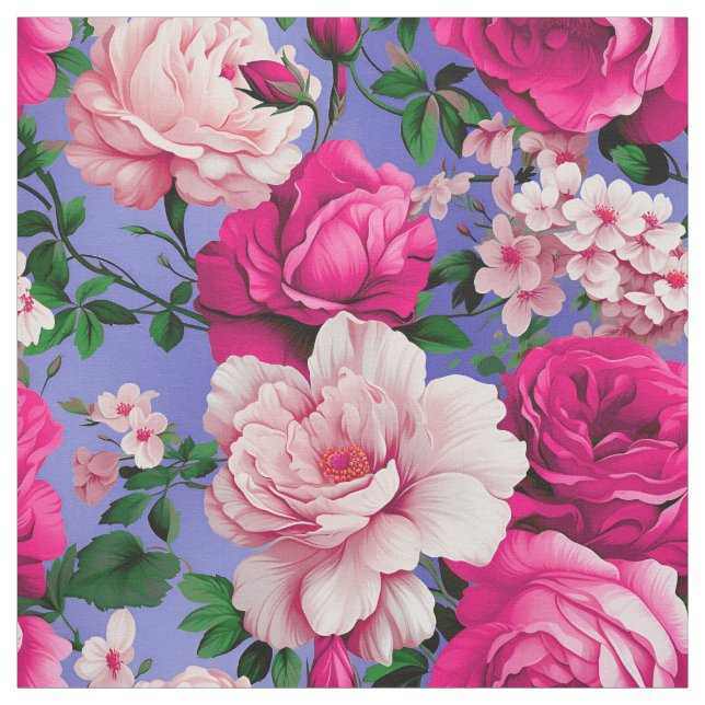 Big Retro Rosa ros Flower Tyg (Provkarta)