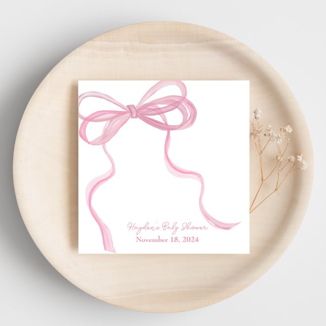 Big Ribbon Coquette Personlig Napkin Pappersservett (Skapare uppladdad)
