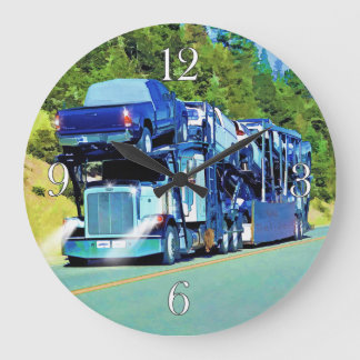 Big Rig Car Transporter for Truckers Stor Klocka