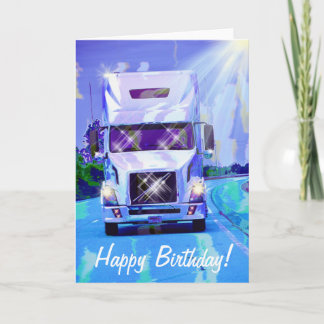 Big Rig Heavy Transport Lastbil-älskare Birthday C Kort