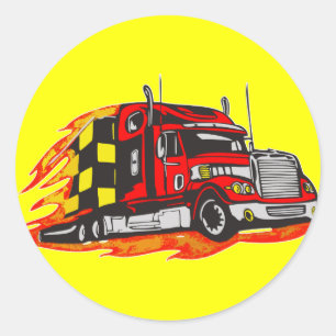 Big Rig Lastbil Runt Klistermärke