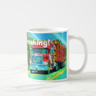 Big Rig Red Cargo Lastbil för barn och Truckers Kaffemugg